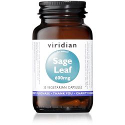 Viridian Sage Leaf Extract 600mg - 30 Veg Caps 
