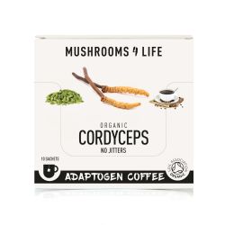Mushrooms4Life Organic Cordyceps - Adaptogen Coffee Sachets 10 x 3.0g