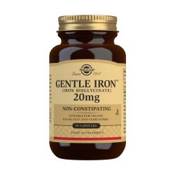 Solgar Gentle Iron (Iron Bisglycinate) 20 mg Vegetable Capsules - Pack of  90