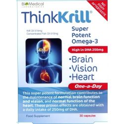 ThinkKrill Oil For Brain,Vision,Heart 30 Capsules 